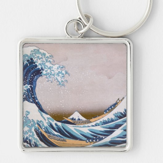 Grote Tsunami Golf van Kanagawa Japan door Hokusai Sleutelhanger (Voorkant)