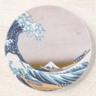 Grote Tsunami Golf van Kanagawa Japan door Hokusai Zandsteen Onderzetter