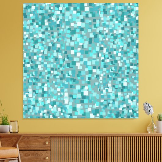 Grote Turkooise-mozaïekwand-kunstdecor Canvas Afdruk (Insitu (Woonkamer))
