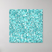 Grote Turkooise-mozaïekwand-kunstdecor Canvas Afdruk (Voorkant)