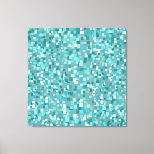 Grote Turkooise-mozaïekwand-kunstdecor Canvas Afdruk (Voorkant)