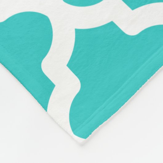 Grote turquoise fleece deken (Hoek)