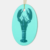 Grote Turquoise kreeft op Light Aqua Keramisch Ornament (Links)