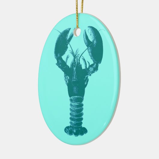 Grote Turquoise kreeft op Light Aqua Keramisch Ornament (Links)