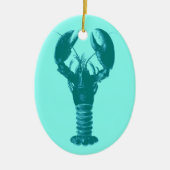 Grote Turquoise kreeft op Light Aqua Keramisch Ornament (Voorkant)