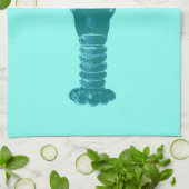 Grote Turquoise kreeft op Light Aqua Theedoek (Gevouwen)