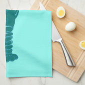 Grote Turquoise kreeft op Light Aqua Theedoek (Quarter Fold)