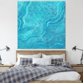 Grote Turquoise Marble Wall Art Decor Canvas Afdruk (Insitu (Slaapkamer))