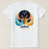 Grote Tweeling Energie Afro Verjaardag T-shirt (Design achterkant)