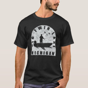 Grote Twin Lake Vissen Michigan T-shirt