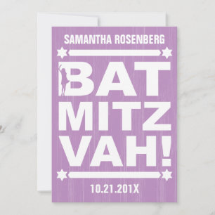 Grote Type Bat Mitswa Uitnodiging in het Paarse