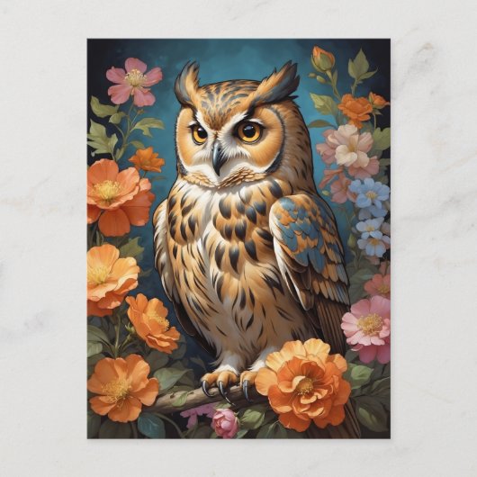 grote uil briefkaart (Voorkant)