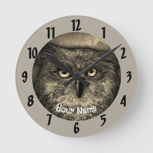 Grote Uil Ronde Klok (Voorkant)