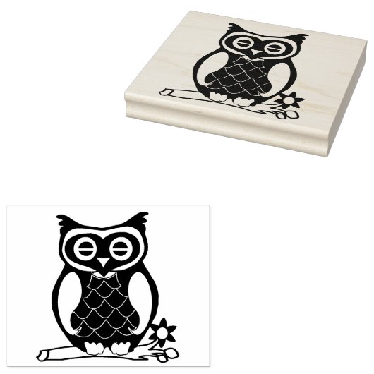 Grote Uil Rubber Stamp Rubberstempel (Gestempeld)