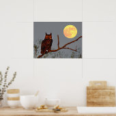 Grote Uil | Volle Maan Poster (Keuken)