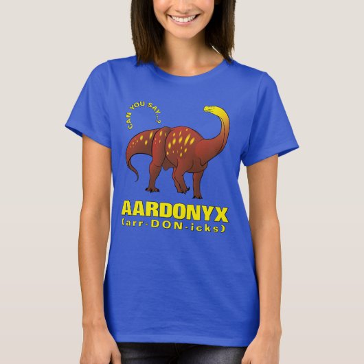 Grote uitgestorven namen (#1): Aardonyx dinosaurus T-shirt (Voorkant)