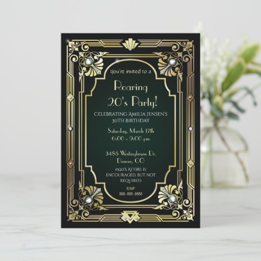 Grote uitnodiging van 30e verjaardag (Staand voorkant)