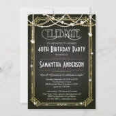 Grote uitnodiging van Gatsby Birthday / Art Deco-u (Voorkant)
