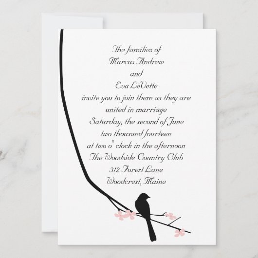 Grote uitnodiging voor vogels en bloesems (Voorkant)