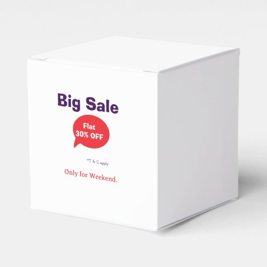 Grote uitverkoop korting aanbieding weekend bedrij bedankdoosjes (Voorkant Zijde)