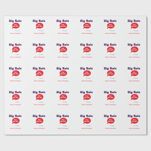 Grote uitverkoop korting aanbieding weekend bedrij cadeaupapier (Vlak)