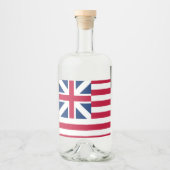 Grote Unie, 1e Vlag van de Verenigde Staten van Ko Likeurfles Etiket (Voorkant)