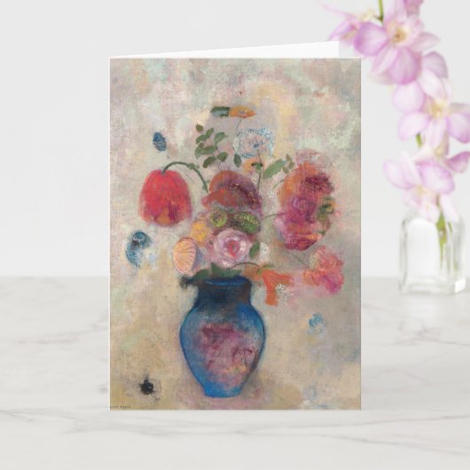 Grote Vaas met bloemen van Odilon Redon Kaart (Orchidee)