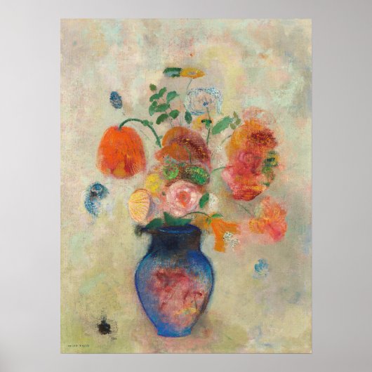 Grote Vaas met bloemen van Odilon Redon Poster (Voorkant)