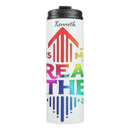 Grote Vader: Kleurrijk Man Vereerd Thermosbeker (Voorkant)