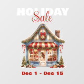 GROTE VAKANTIE SALE KERSTWINKEL RAAMSTICKER (Vel)
