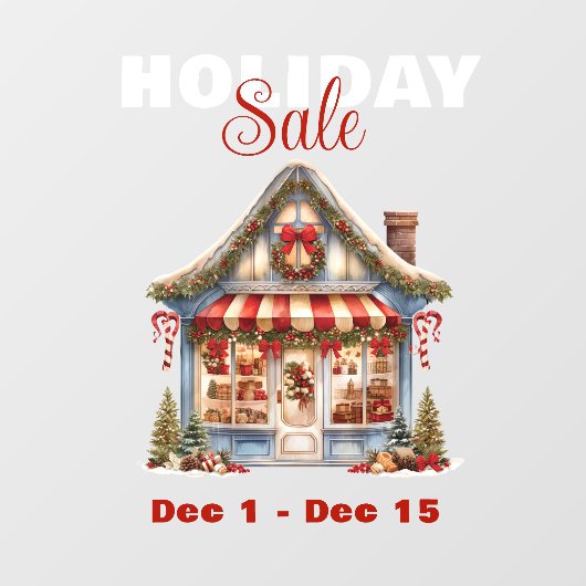 GROTE VAKANTIE SALE KERSTWINKEL RAAMSTICKER (Vel)