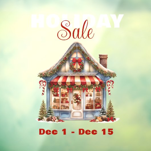 GROTE VAKANTIE SALE KERSTWINKEL RAAMSTICKER (Vel 3)