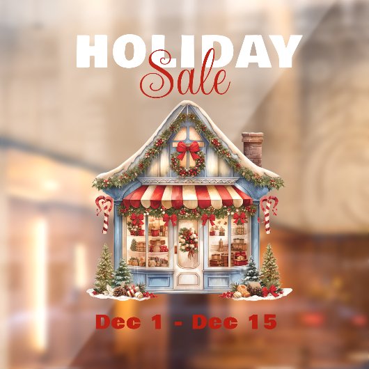 GROTE VAKANTIE SALE KERSTWINKEL RAAMSTICKER (Vel 2)