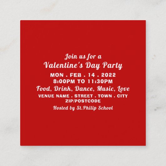 Grote Valentijnsdag, Ticket van de Partij van de K (Achterkant)