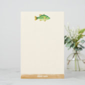 Grote vangst geïllustreerde vis briefpapier (Staand voorkant)