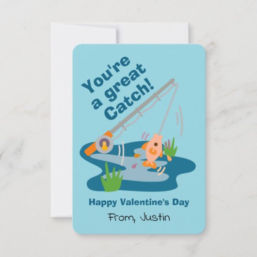 Grote Vangst Vissen Valentijn Kaart (Voorkant)
