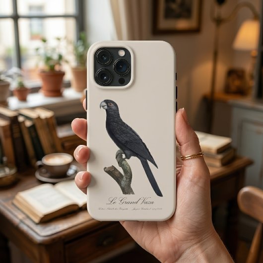 Grote Vasapapegaai, Coracopsis Vasa Illustratie Case-Mate iPhone Case