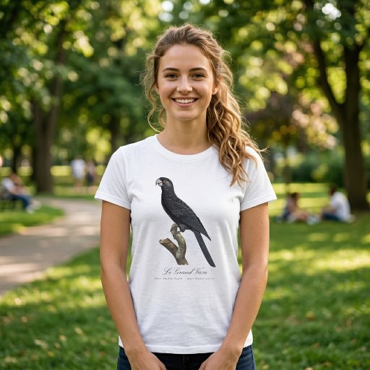 Grote vasapapegaai, Coracopsis Vasa Illustratie T-shirt