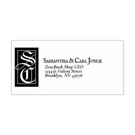 Grote vaste monogram | Elegant Return Address Rubberstempel