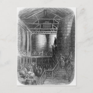 Grote vaten in een brouwerij briefkaart