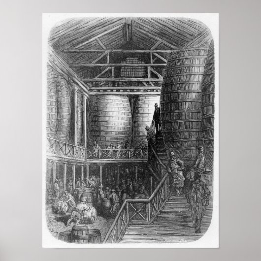 Grote vaten in een brouwerij poster (Voorkant)