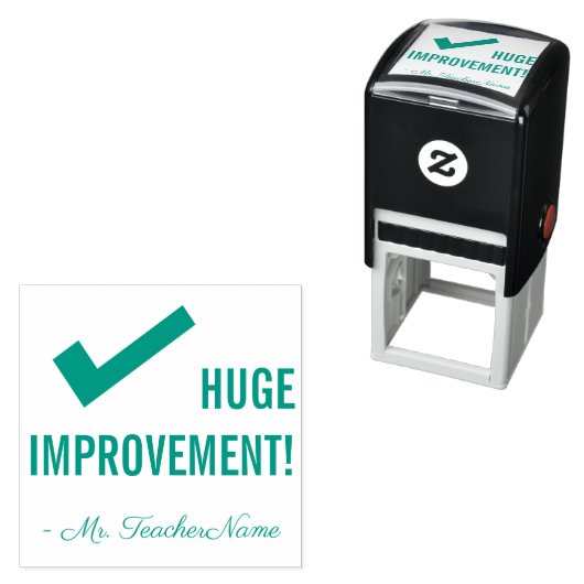 "GROTE VERBETERING!" Commendement Rubber Stamp Zelfinktende Stempel (In situ)