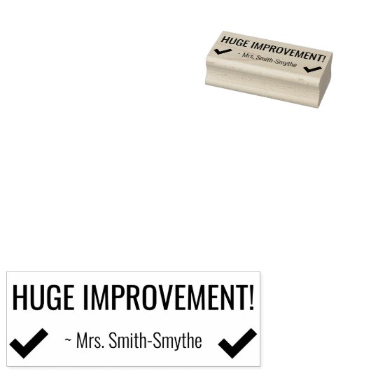 "GROTE VERBETERING!" + Leraar Naam Rubber stempel (Gestempeld)