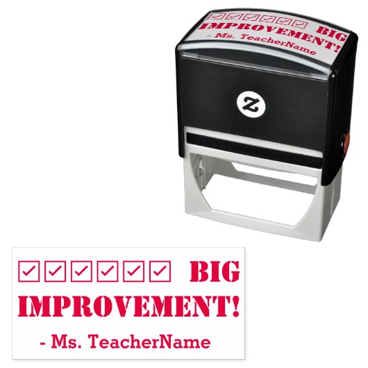 "GROTE VERBETERING!" Rubberstempel Zelfinktende Stempel (In situ)