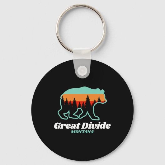 Grote Verdeel Montana Skiën Snowboarding Beer Sleutelhanger (Voorkant)