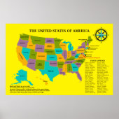 Grote Verenigde Staten Wall Map Teaching Aid Poster (Voorkant)