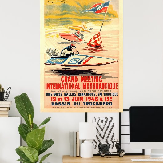 Grote vergadering Motonautique Boat Racing Geo Ham Poster (Thuiskantoor)