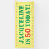 Grote Verjaardag in Vette Letters Spandoek (Verticaal)