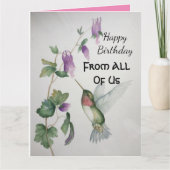 Grote verjaardag kolibrie van ons allemaal kaart (Voorkant)