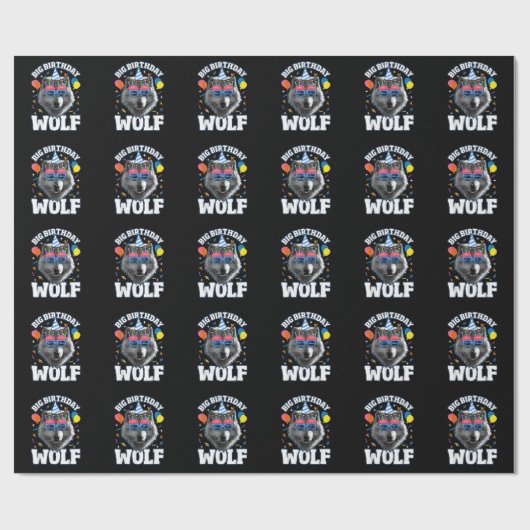 Grote Verjaardag Wolf voor Wolven Cadeaupapier (Vlak)